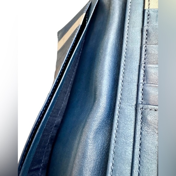 MCM Blue Embossed Bifold Long Wallet - Picture 14 of 16